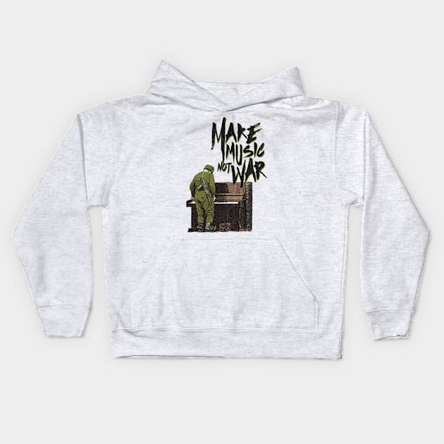 make music not war Kids Hoodie by inblooming